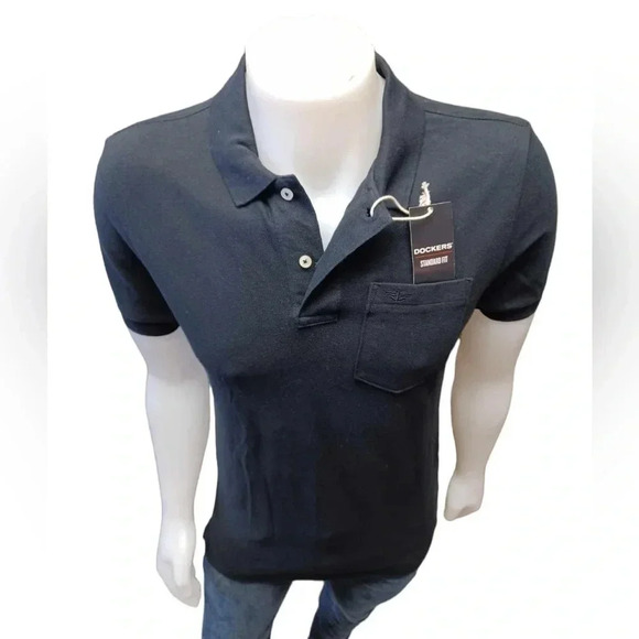 Dockers Black  Polo Short Sleeve Top Size Medium - Picture 5 of 6